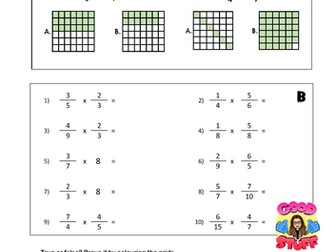 Multiplying Fractions by Fractions KS2/ Y6/P7