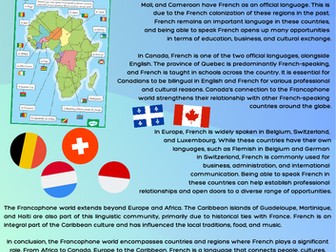 Francophone World - CfW - Languages Connect Us