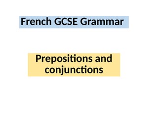 French - Prepositions and conjunctions