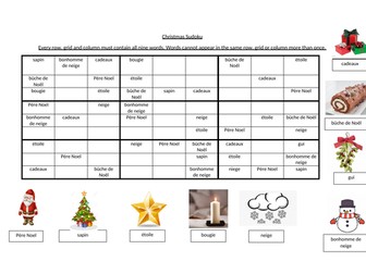 French and Spanish Christmas Sudoku