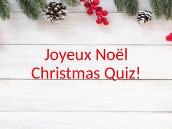 Christmas French table quiz