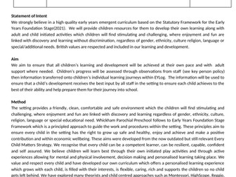 Early Years Learning and Development Policy