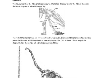 Scale Drawing Archaeologist Dinosaur Worksheet