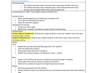 Nursery/ Reception Maths Non standard Units