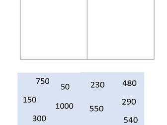 Multiples of 50 card sort