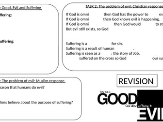 Good, evil and suffering revision