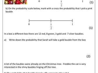 Christmas Foundation Probability Quiz