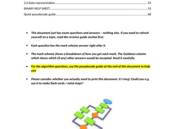 GCSE Computer Science Exam questions & answers COMP2