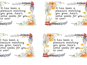 End of Year Gift Label for Flower Seeds