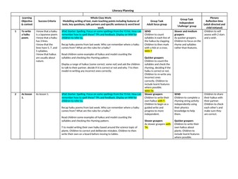 Poetry writing planning LKS2