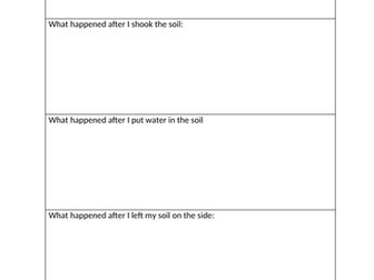 Soil Investigation Recording Sheet Year 3