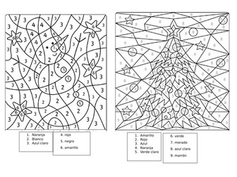 Spanish Christmas colour by number