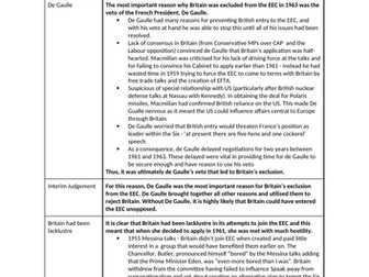 Essay Plan - why did Britain not join the EEC in 1963?