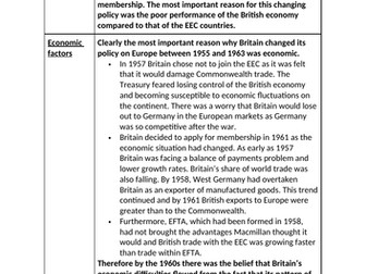 Essay Plan- Britain and the EEC 1955-1963