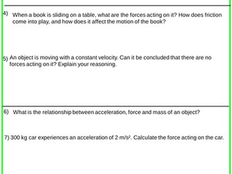 Force and Motion ( Second Law of Newton)