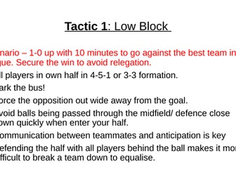 KS4 Football Tactics Plan