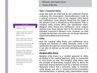 Marginal Utility theory and Indifference Curve Analysis: A level Cambridge international 2023 - 2025