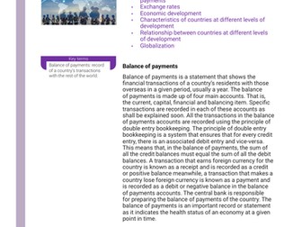 Balance of Payments: Cambridge International syllabus 2023 - 2025
