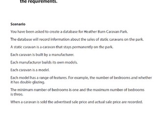 BTEC IT Unit 2 VIDEO WALKTHROUGHS & written answers for the June 2023 HB Caravan Park exam