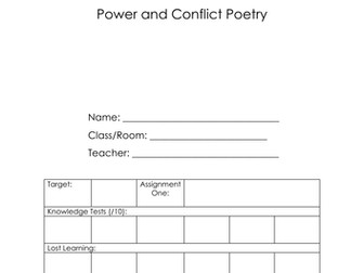 Power and Conflict Poetry Booklet AQA