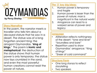 AQA POWER AND CONFLICT REVISION CARDS