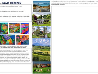 A3 Art David Hockney Emulation Worksheet