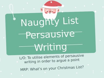 Christmas Persuasive Writing