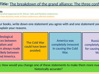 L2: 3 conferences: Tehran, Yalta and Potsdam (GCSE History Edexcel)