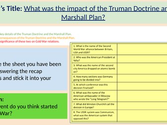 L5: Truman Doctrine/ Marshall Plan (GCSE History Edexcel)