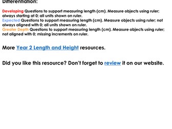 Year 2 measuring lengths in cm