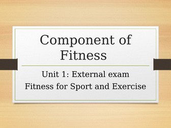Components of fitness (BTEC sport, EDEXCEL)