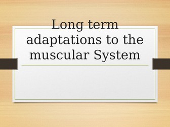 Long term adaptations of exercise on the muscular system (BTEC Sport, unit 5)