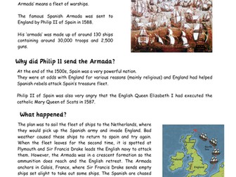 The Spanish Armada differentiated reading comprehension
