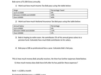 Finance (Income Tax and NI) Bob Goes on Holiday