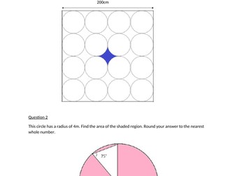 Arcs and Sectors Problem Solving Worksheet