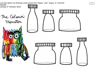 *EDITABLE* Colour Monster A3 Feelings Jar