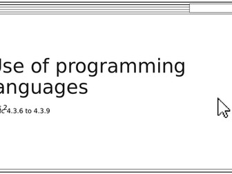 Use of programming languages (4.3.6 to 4.3.9)