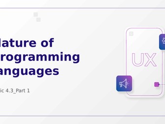 Nature of programming languages (4.3.1 to 4.3.5)