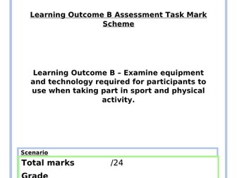 Learning Outcome B Assessment Piece & Mark Scheme