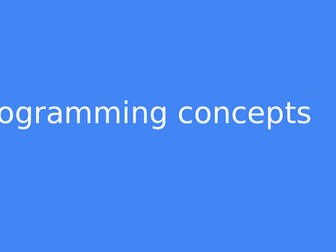 Programming concepts