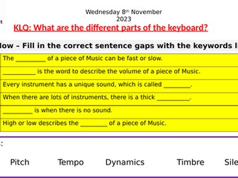 Year 7 Music - Keyboard Skills - PPT Lessons Unit of Work