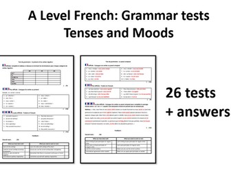 Grammar Tests- Tenses and Moods- A Level French