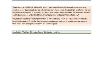 Business ethics and Kant essay.