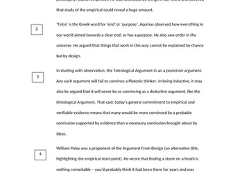 Teleological Argument essay