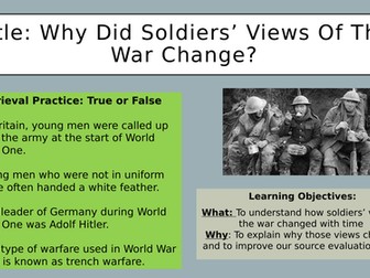 Changing Attitudes to WW1