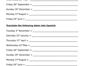 Spanish Date Translation