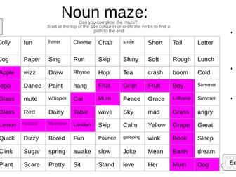 Noun word maze
