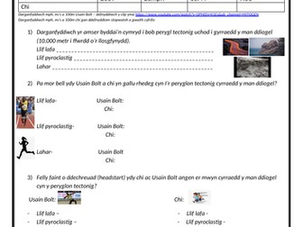 Llosgfynydd vs Usain Bolt