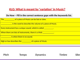 Year 8 Music - Theme and Variations - PPT Lessons Unit of Work