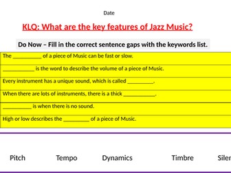 Year 8 Music - Jazz Music  - PPT Lessons Unit of Work